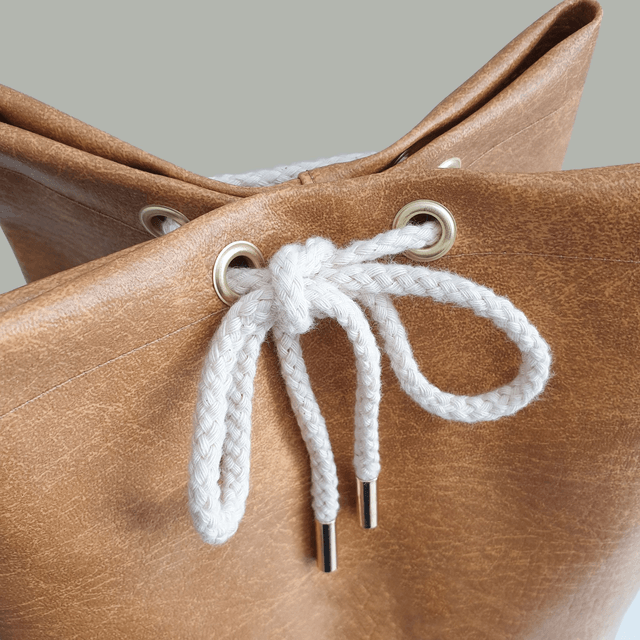 Large - Tan Embroidered Personalised Handmade Urn Bag